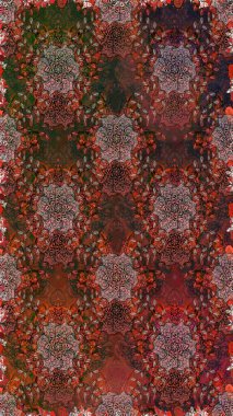 Etnik Mandala süsleme. Kullanılabilir Tekstil, tebrik kartı, boyama kitabı, telefon durumda yazdırma için. Raster kına dövme tarzı. Hint çiçek desenli madalyon desen.