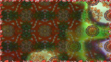 Kusursuz desenli, modaya uygun kumaş deseni. Düz Çiçek Elementleri Tasarımı. Şirin çiçek elementleri. Raster illüstrasyonu. Renkli Bahar Teması Kusursuz Arkaplan.