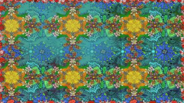 Raster Henna dövme stili. Kızılderili desenli desenli desenli şal deseni. Tekstil, tebrik kartı, boyama kitabı, telefon kılıfı baskısı için kullanılabilir. Etnik Mandala süsü.