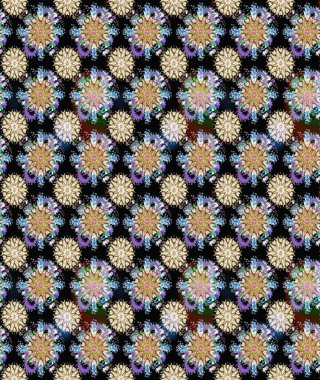 Düz Çiçek Elementleri Tasarımı. Süslü kumaş deseni. Renkli Bahar Temalı Kusursuz Arkaplan. Raster illüstrasyonunda kusursuz çiçek deseni.