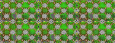 Çiçeksel fantezi tasarımı, parlak bir arka planda, kusursuz bir desen. Renkli Bahar Temalı Kusursuz Arkaplan. Düz Çiçek Elementleri Tasarımı.