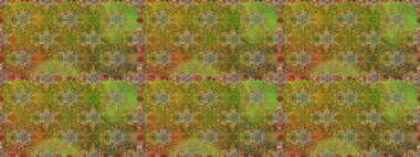Tropical seamless floral pattern. Raster illustration. Flowers on brown and green colors.