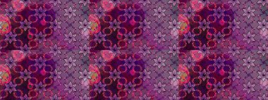 Raster - stock. Flowers with leaves and chamomile with cornflowers on purple and brown colors. Sketch background pattern.