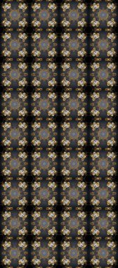 Wallpaper baroque, damask. Graphic modern seamless pattern on black, brown and gray colors. Seamless raster background. Seamless floral pattern.