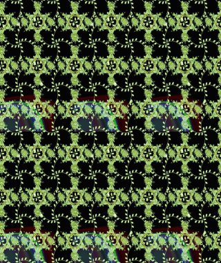 Çiçekli, yapraklı, çiçek desenli eskiz. El çizimi. Raster illüstrasyonu.