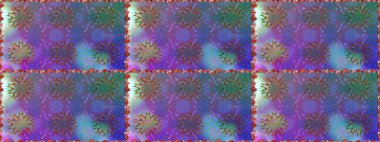 Düz Çiçek Elementleri Tasarımı. Raster illüstrasyonunda kusursuz çiçek deseni. Mor renkli çiçekler. Renkli Bahar Teması Kusursuz Arkaplan.