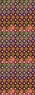 Kahverengi ve bej renkli çiçekler. Kumaş desenli papatya çiçekleri ayrıntıları.