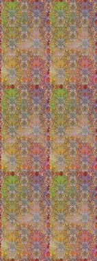 Raster Henna tarzı. Sınır Kızılderili çiçekli paisley patten. Etnik Mandala havlusu. Kusursuz süs izi. Tebrik kartı arkaplanı, boyama kitabı, arkaplan, tekstil için kullanılabilir.