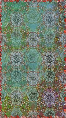 Amazing collage paradise style for floral design. Bright floral collage blossom flowers green and brown. Blossom lilies seamless background.