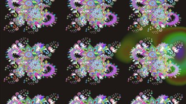 Gri renkli bitkilerden oluşan parlak çiçekli çizim deseni.