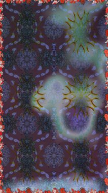 Raster illüstrasyonu. Gri ve kahverengi renkte zarif çiçekli suluboya. Düz Çiçek Elementleri Tasarımı. Renkli Bahar Teması Kusursuz Arkaplan.