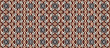 Gri, kahverengi ve bej renklerde altın elementler. Çiçek deseni. Kusursuz raster arka plan. Şık bir grafik desen. Duvar kâğıdı barok, İspanyol kumaşı.
