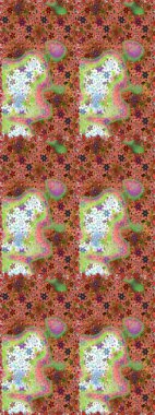 Sevimli çiçek raster deseni. Düz Çiçek Elementleri Tasarımı. Renkli Yaz Temalı Kusursuz Arkaplan. Kahverengi ve turuncu renkte çiçekler.