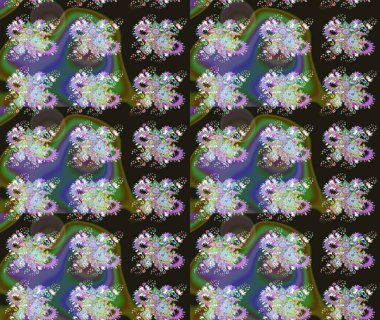 Gri renklerde. Raster illüstrasyonu. Çiçekli güzel suluboya desen.