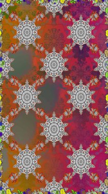 Şirin, zarif çiçekler Raster illüstrasyonu. Poster ya da kapak için arka plan. Yapraklı kusursuz desen. Davetiye ve kartpostal tasarımı için dekoratif çiçek unsurları. Tekstil için figür.