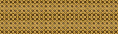 Gold floral ornament in baroque style. Damask background. Golden element on a brown and yellow colors. Golden floral seamless pattern.