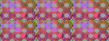 Gri renkli çiçekler. Raster illüstrasyonunda kusursuz çiçek deseni.