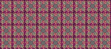 Seamless oriental ornament in the style of baroque. Raster oriental ornament. Traditional classic golden pattern. Golden pattern on purple, gray and beige colors with golden elements.