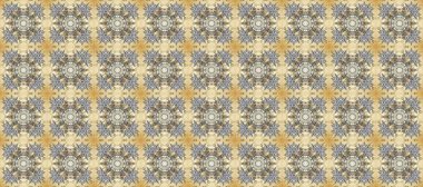 Altın çiçekli, pürüzsüz desen. Bej, gri ve nötr renklerde altın bir element. Barok tarzında altın çiçekli süs. Damask arkaplanı.