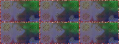 Soyut etnik raster kusursuz desen. Arkaplan dokusu, duvar kağıdı, çiçek teması tarafsız ve yeşil renklerde. Kabile sanatı boho baskısı, klasik çiçek arkaplanı.