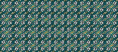 Classic vintage background. Seamless classic raster golden pattern. Traditional orient ornament. Golden pattern on blue, gray and green colors with golden elements.