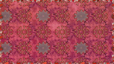 Nice flower raster pattern. Flat Flower Elements Design. Flowers on pink and red colors. Colour Spring Theme seamless pattern Background.