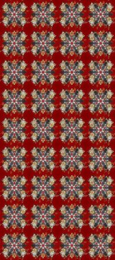 Golden snowflake simple seamless pattern. Symbol of winter, Merry Christmas holiday, Happy New Year 2019. Abstract wallpaper, wrapping decoration. Raster golden pattern on red, gray and brown colors.