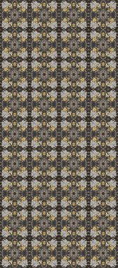 Raster illüstrasyonu. Gri, kahverengi ve bej renklerde altın elementlerle klasik, pürüzsüz desen.