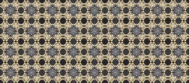 Kusursuz oryantal klasik altın desen. Kahverengi, gri ve bej renklerde altın tekrarlayan elementler içeren Raster soyut arka planı.