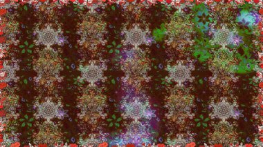 Best for wrapping paper. Can be used as greeting or wedding background. Spring tender design for natural cosmetics, perfume, florist shop. Raster seamless pattern with brown and green tulip flowers.