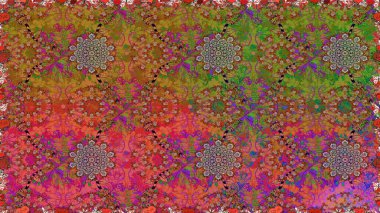 Colour Spring Theme seamless pattern Background. Flowers on brown and green colors. Cute flower raster pattern. Flat Flower Elements Design.