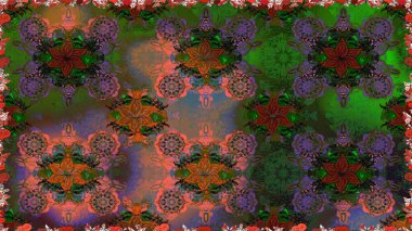 Düz Çiçek Elementleri Tasarımı. Raster kusursuz. Güzel kumaş deseni. Renkli Bahar Temalı Kusursuz Arkaplan. Çiçek deseni.