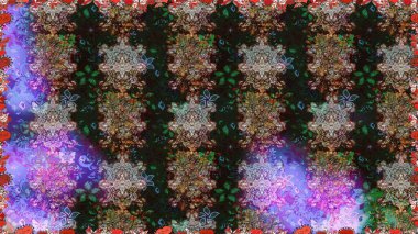 Çiçekli el, pürüzsüz desen çizmiş. Modern gelişim, gri ve kahverengi raster arka plan duvar kağıdı çizimi, klasik çizgiler, desenli desenli çiçekler, çiçekli süsler..