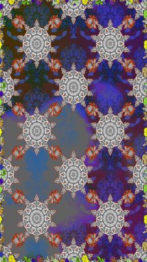 Flat Flower Elements Design. Flowers on gray and violet colors. Floral seamless pattern background, summer flowers. Colour Spring Theme seamless pattern Background.