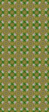Seamless abstract background. Raster illustration. Oriental raster classic green, brown and neutral and golden pattern.