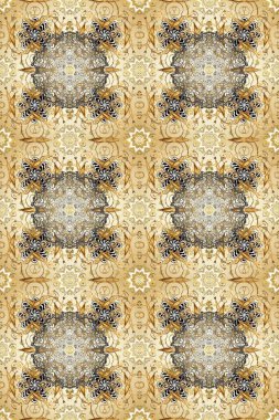 Seamless raster background. Seamless floral pattern. Wallpaper baroque, damask. Graphic modern seamless pattern on neutral, beige and brown colors.