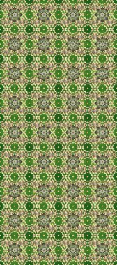 Brilliant lace, stylized flowers, paisley. Seamless pattern on green, beige colors golden elements. Openwork delicate golden pattern. Oriental style arabesques. Seamless golden texture curls. Raster.