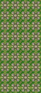 Raster abstract floral wreath from golden doodle fantasy leaves and flower on a neutral, gray and green colors. Hand drawn decorative frame, album cover, greeting card, vintage Art deco style.