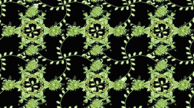 Raster illustration. Collection of hand drawn flowers and plants. In sketch style black colors. Sketch floral pattern with cute doodles flowers. Raster illustration.