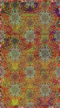 Vadinin çiçekleri kahverengi ve nötr renklerde. Raster dikişsiz çiçek deseni.