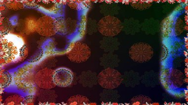 Kahverengi ve gri renklerde parlak çiçekli halı ile kusursuz desen.