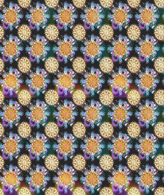 Flat Flower Elements Design. Flowers on gray and beige colors. Seamless flowers pattern. In asian textile style. Colour Spring Theme seamless pattern Background. Raster illustration.