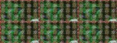 Floral gray and green seamless pattern. Vintage outline illustration. Raster Tender fabric pattern. Raster flower print.