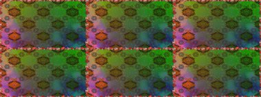 Cute floral elements. Seamless. Raster illustration. Flowers on green and brown colors.