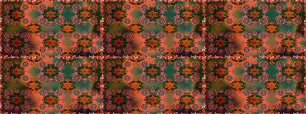 Raster illüstrasyonu. Kahverengi renklerde. Çiçek buketleriyle klasik tarzda kusursuz desen.