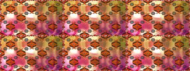 Raster Modaya uygun kumaş deseni. Renkli Bahar Temalı Kusursuz Arkaplan. Düz Çiçek Elementleri Tasarımı. Kahverengi renkli şirin çiçek deseni.