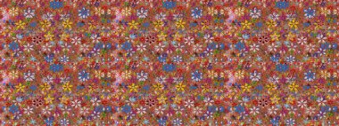 Hediye ambalaj kağıdı, tebrik kartları, posterler ve pankart tasarımı. Raster düz çiçekleri pürüzsüz desen. Kahverengi renkte çiçekler.