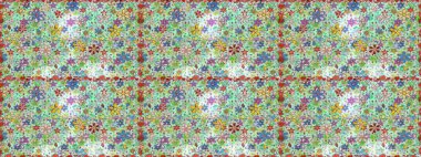 Çiçekli karalama şeklinde Raster çiçek deseni. Raster illüstrasyonu. Tarafsız renklerde yaz çiçekleri.