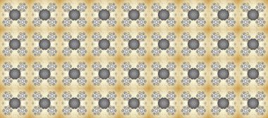 Bej, nötr ve gri renkte desen. Raster Golden Mehndi kusursuz desen. Kına dövmeli süs çiçekleri, altın çıkartmalar, mehndi ve yoga tasarımı, kartlar ve parmak izleri..