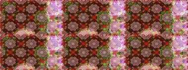 Raster Hip kumaş deseni. Kusursuz Vintage Çiçek Deseni.